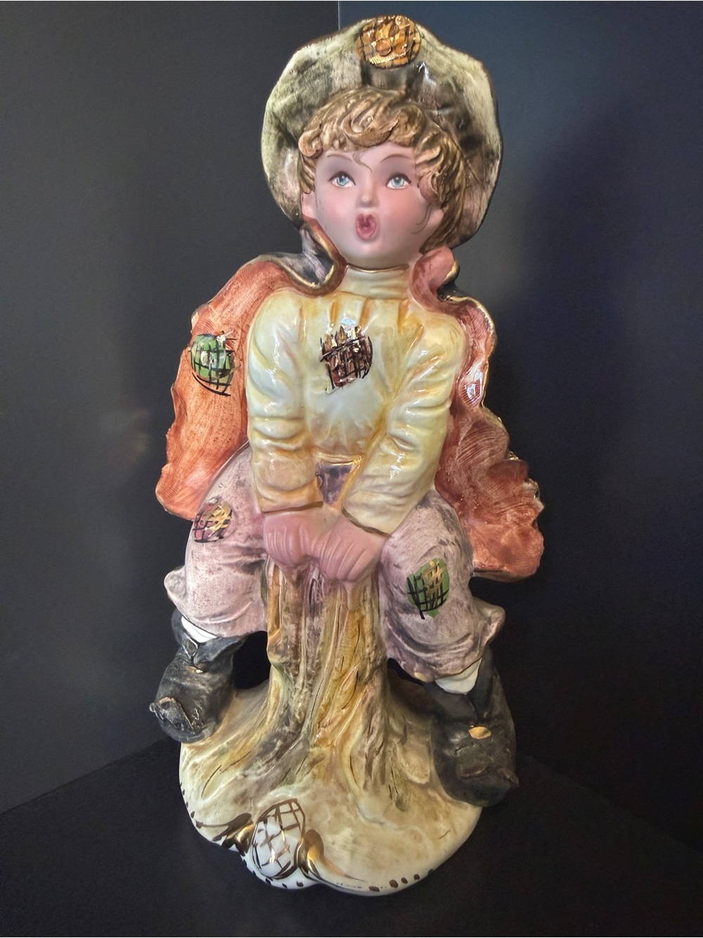 Vintage Italian Porcelain Boy Figurine Hand Painted 8.5”